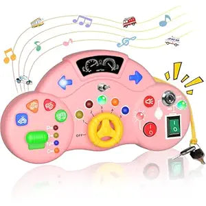 Montessori Busy Board Switch LED Light Game - Pink