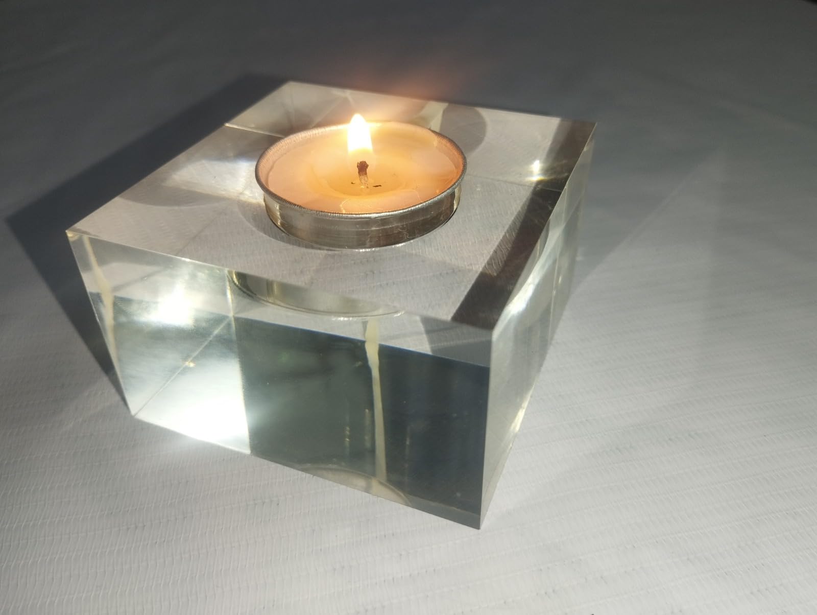 Crystal-Look Acrylic Candle Holder Set