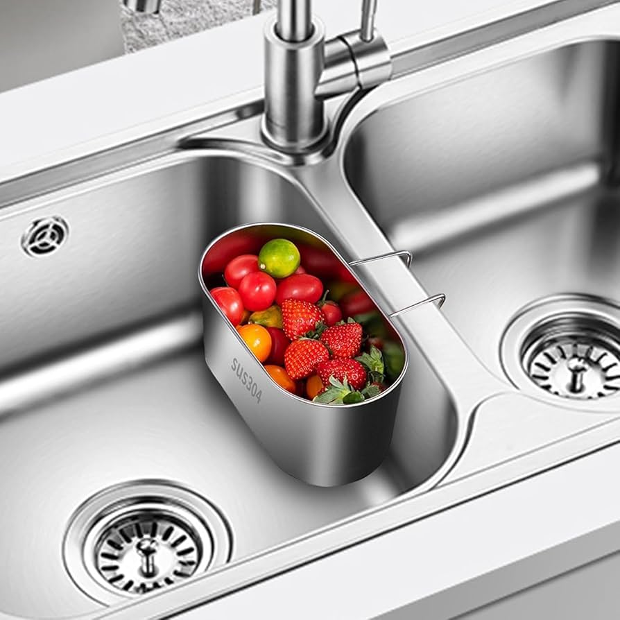 Kitchen Sink Strainer Hanging Drain Basket (Set of 2)