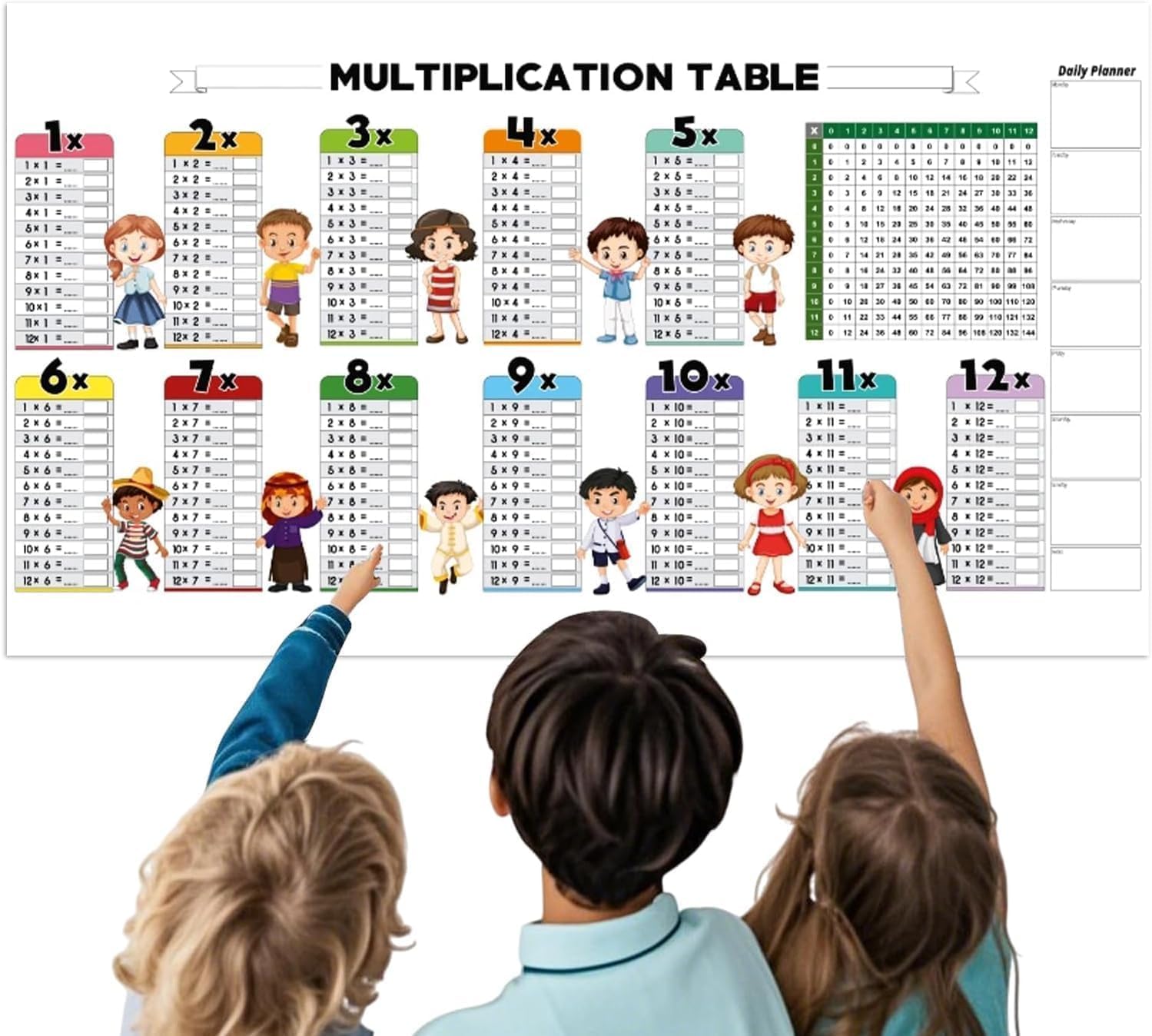 Stickable & Reusable Multiplication Sheet - Set of 4 (unique sheets)