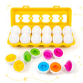 Color & Shape Sorting Egg Toy Set - Yellow