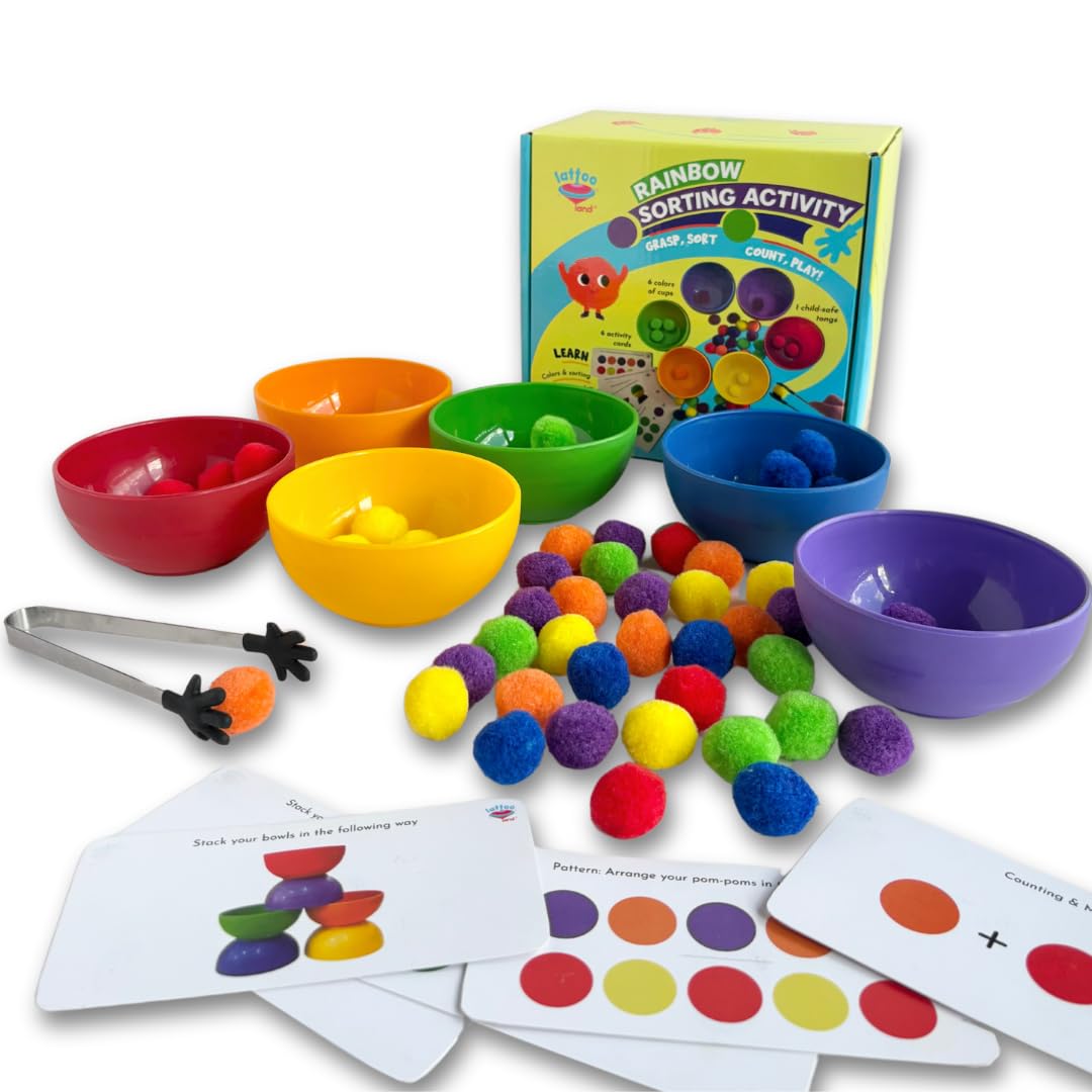 Montessori Wooden Rainbow Beads Sorting Toy