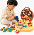 Assembly Toolbox Baby Puzzle Electric Drill Screwdriver (203 pcs) - Yellow