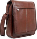 Classic PU Leather Business Crossbody Handbag - Brown