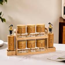 King Kitchen Bamboo Food Container & Dispenser - Set of 2