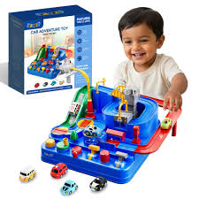 Car Adventure Rescue Track Set Educational Toy - Blue