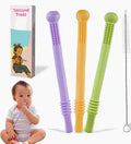 Silicone Tube Teething for Toddlers  Set of 3
